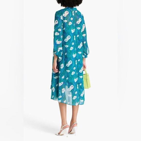 DIANE VON FURSTENBERG Ileana printed georgette dress size medium - Picture 15 of 15